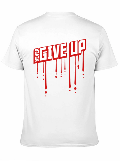 Camiseta Negra Never Give Up con Estilo Gráfico