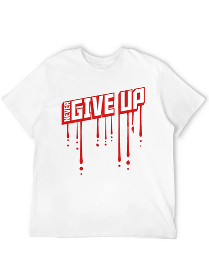 Camiseta Negra Never Give Up con Estilo Gráfico