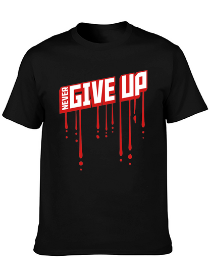 Camiseta Negra Never Give Up con Estilo Gráfico