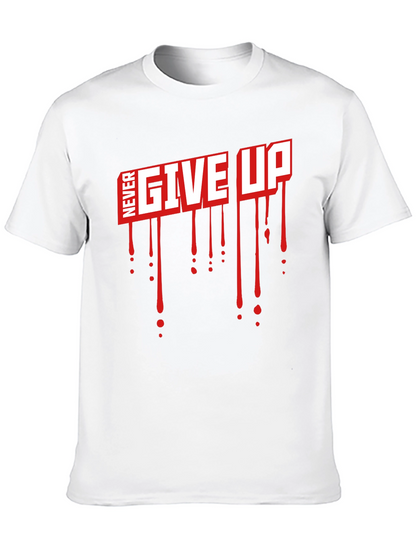 Camiseta Negra Never Give Up con Estilo Gráfico