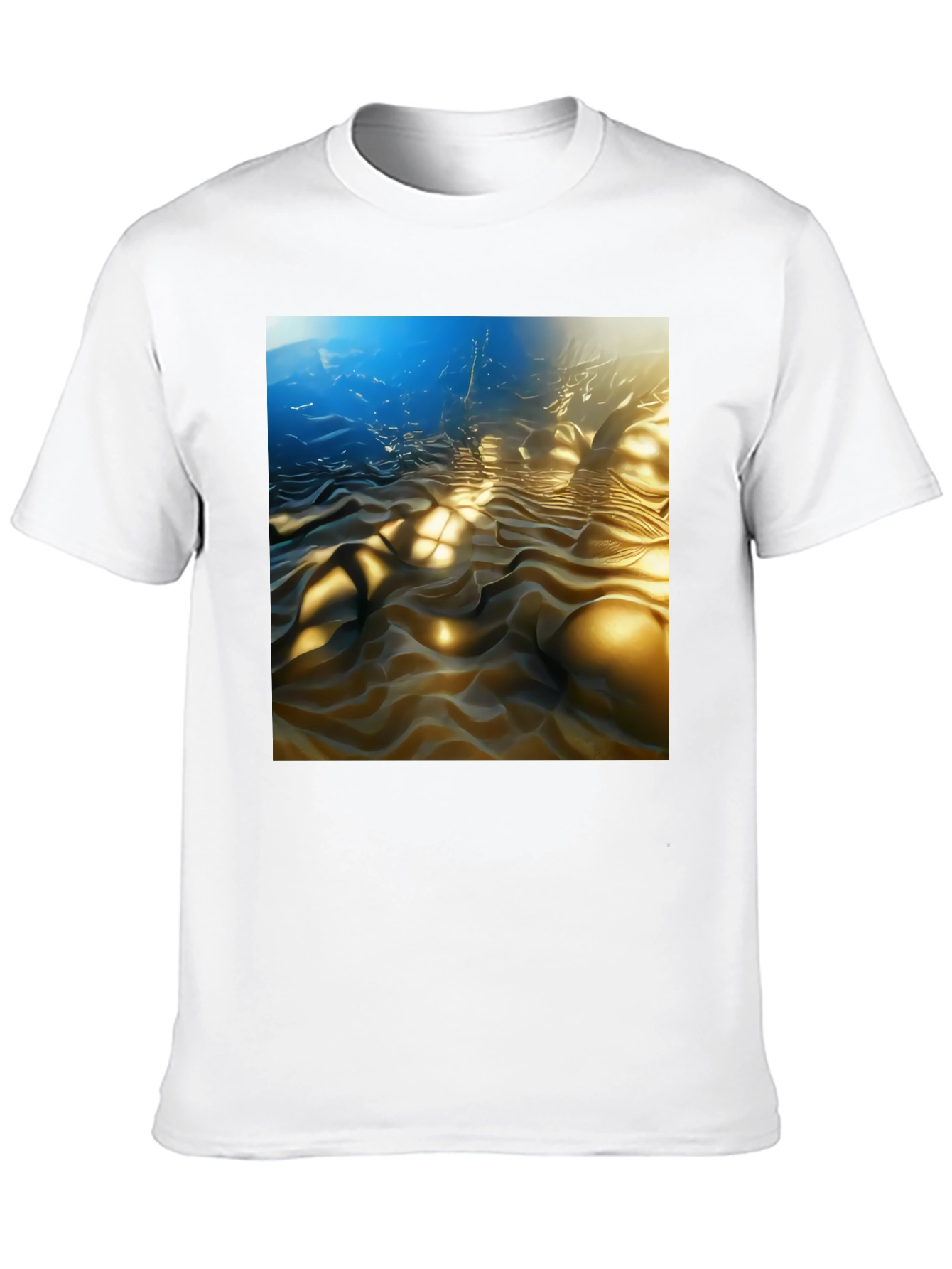 Camiseta Negra con Diseño Abstracto Ondulado