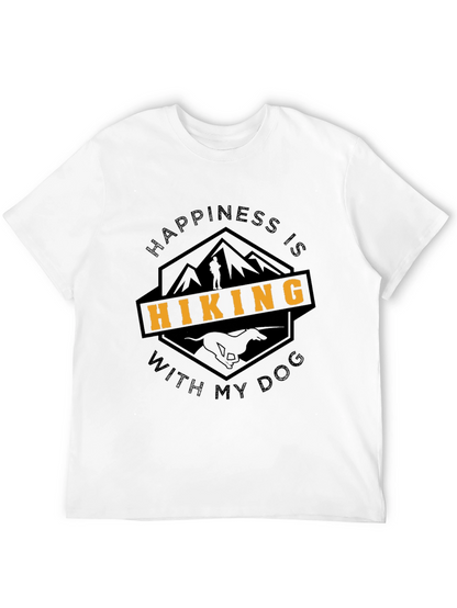 Camiseta Negra Happiness Is Hiking With My Dog