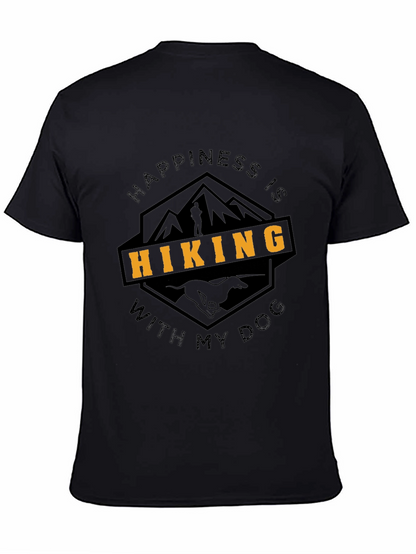Camiseta Negra Happiness Is Hiking With My Dog