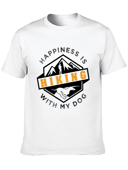 Camiseta Negra Happiness Is Hiking With My Dog