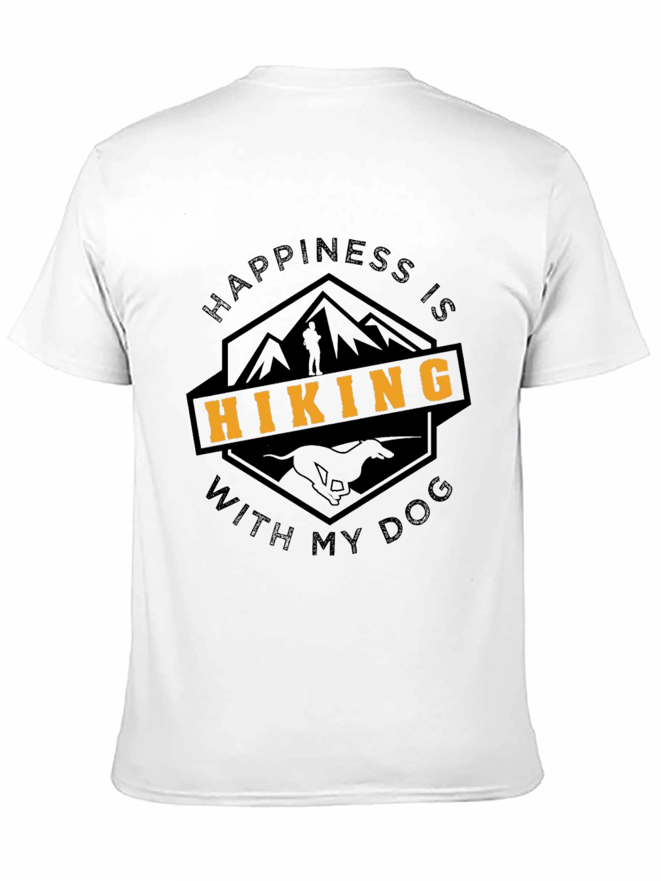 Camiseta Negra Happiness Is Hiking With My Dog
