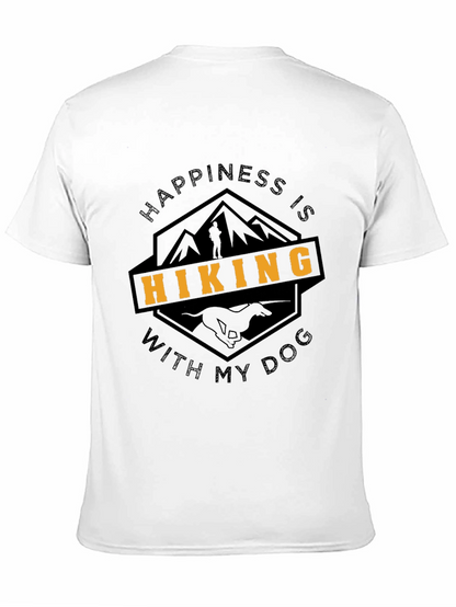 Camiseta Negra Happiness Is Hiking With My Dog