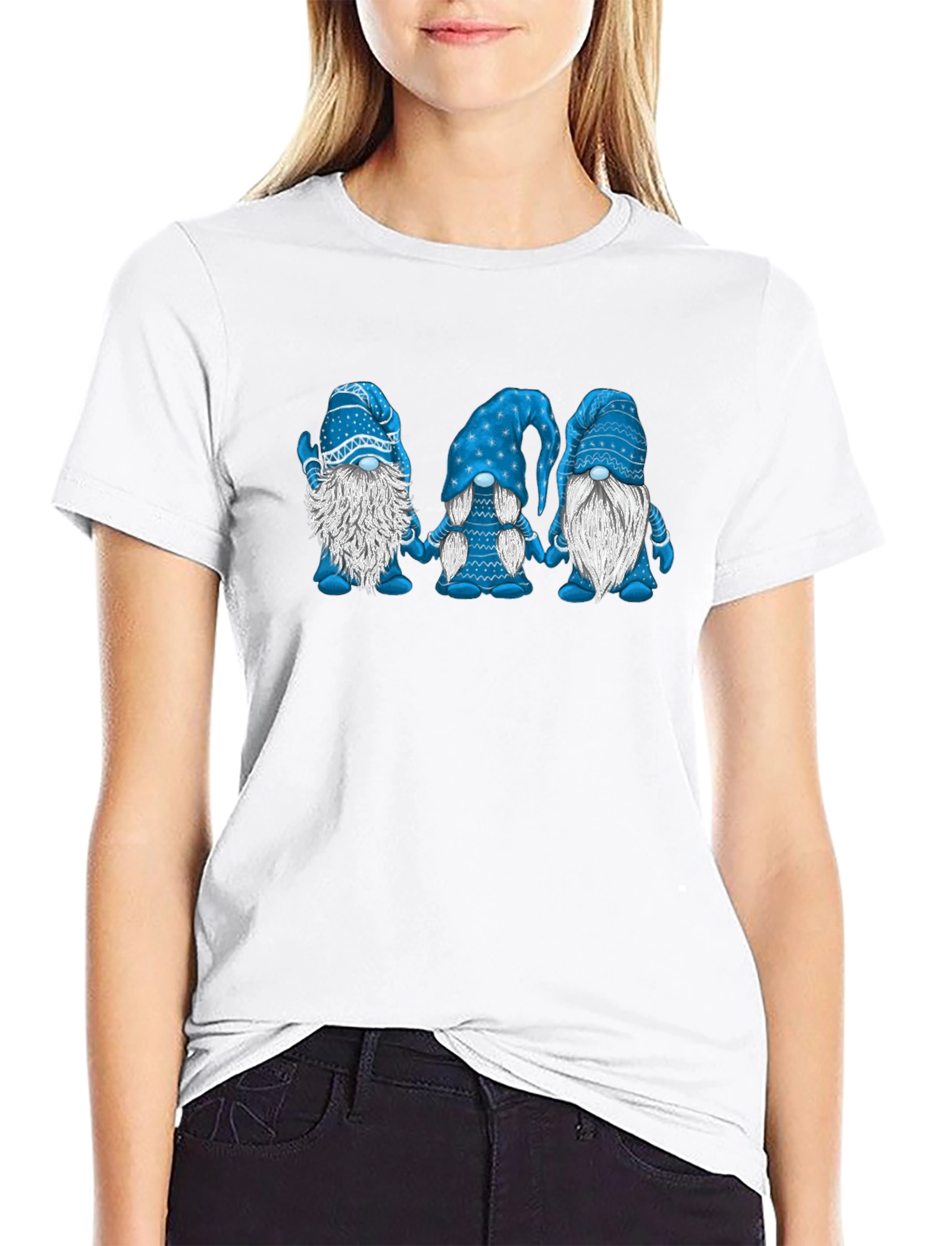 Camiseta Hombre Gnomos Azules Divertida