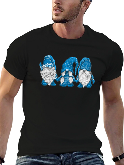 Camiseta Hombre Gnomos Azules Divertida
