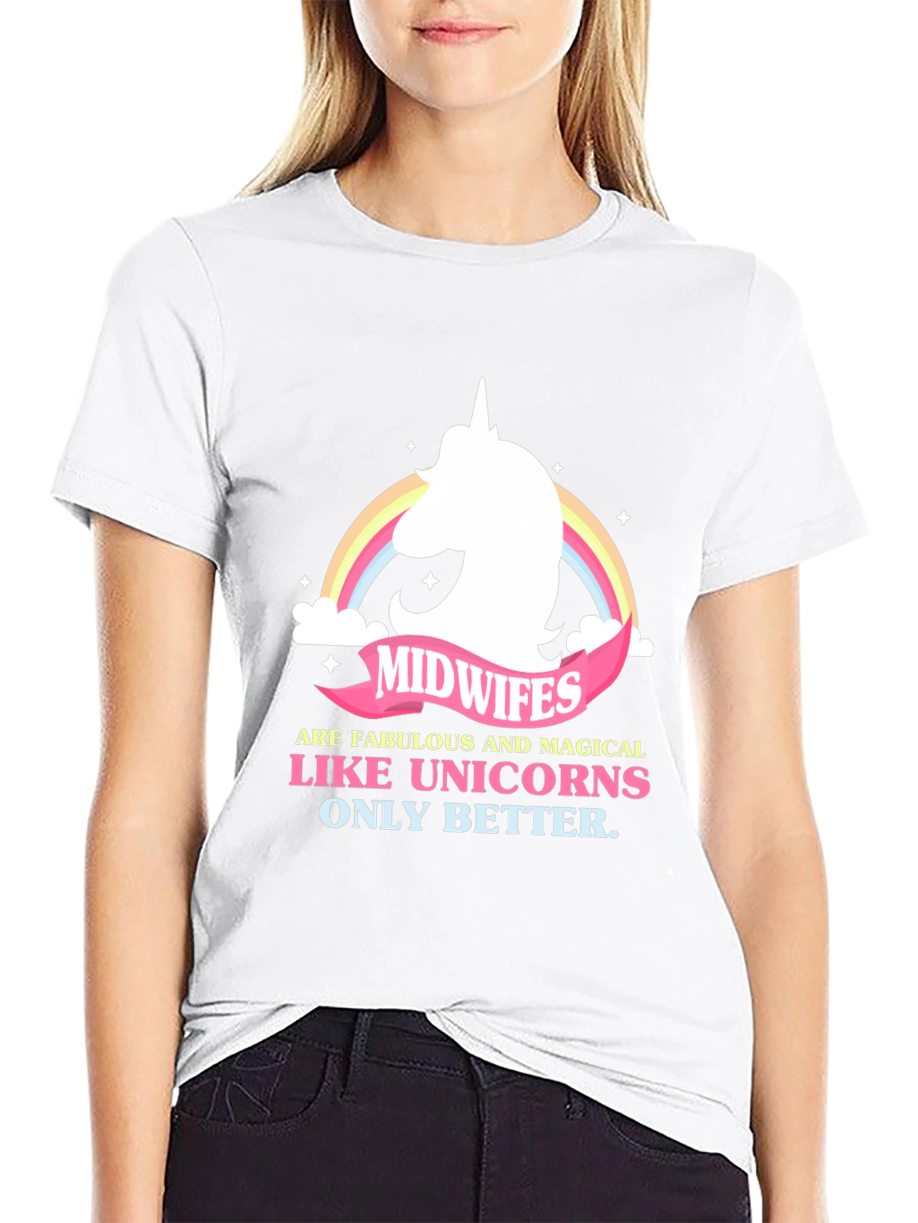 Camiseta Negra Midwives are Like Unicorns