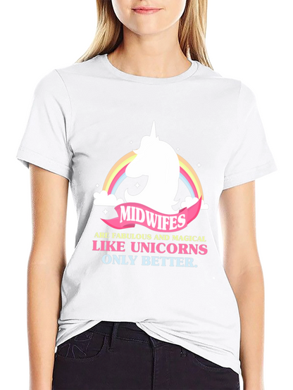 Camiseta Negra Midwives are Like Unicorns