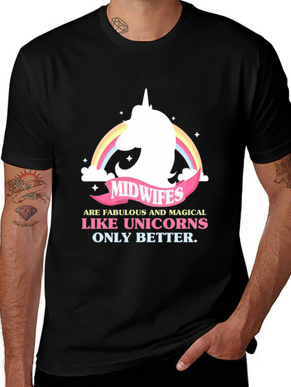 Camiseta Negra Midwives are Like Unicorns