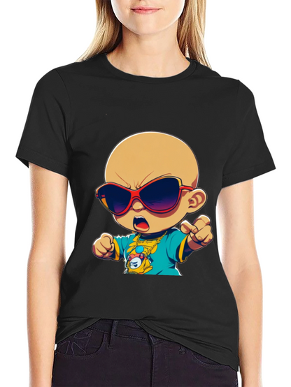 Camiseta Negra con Diseño Infantil Cool