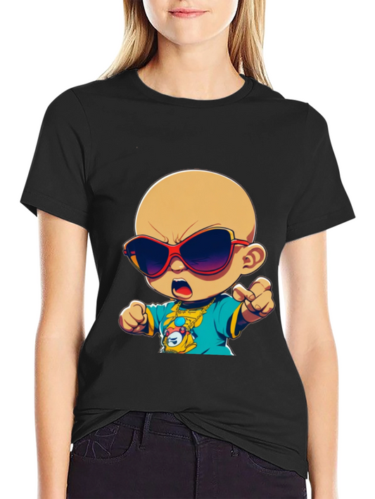 Camiseta Negra con Diseño Infantil Cool