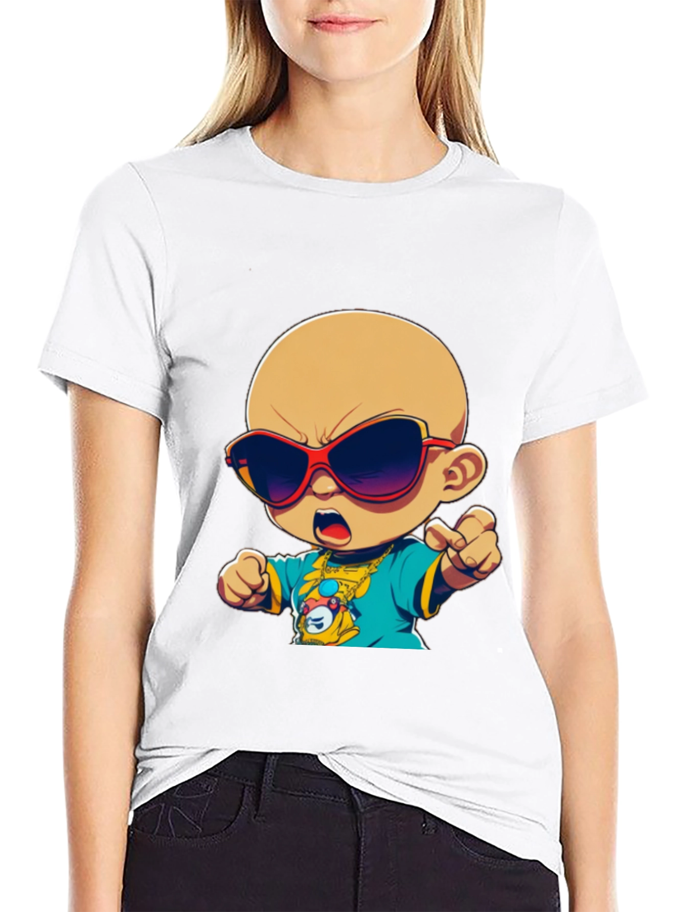 Camiseta Negra con Diseño Infantil Cool