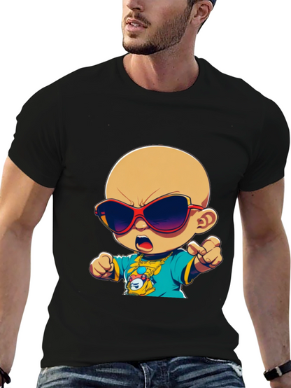 Camiseta Negra con Diseño Infantil Cool