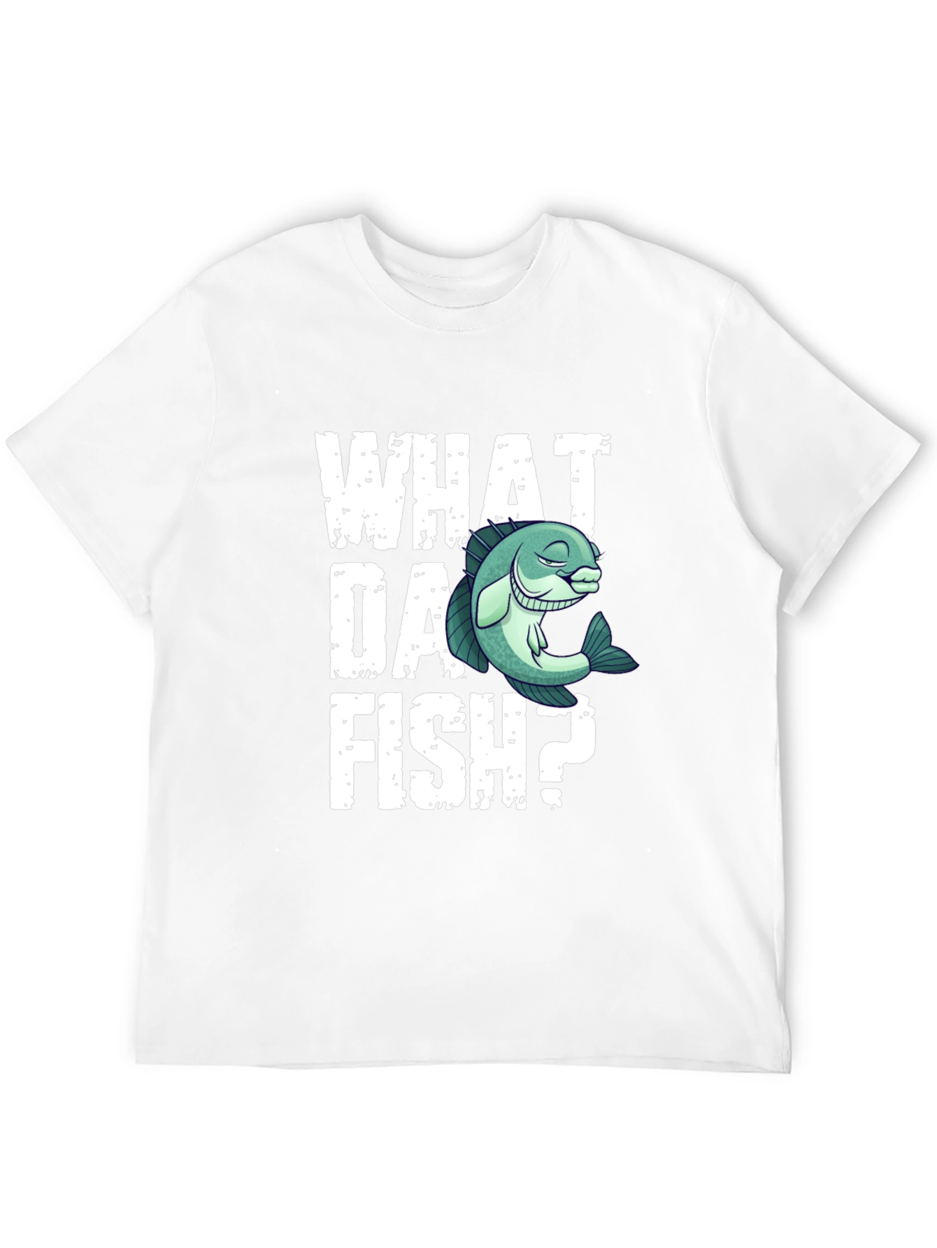 Camiseta Negra What Da Fish? Divertida
