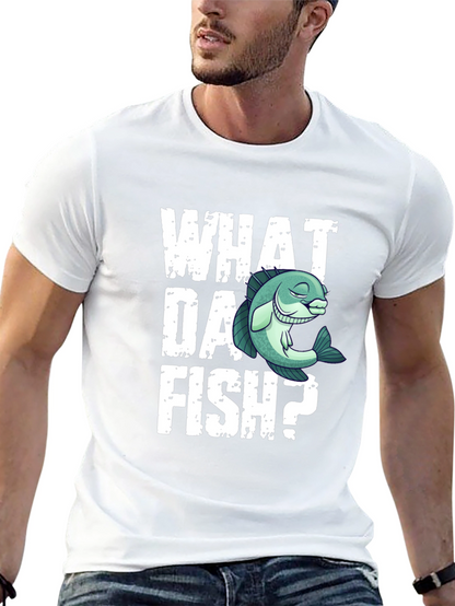 Camiseta Negra What Da Fish? Divertida
