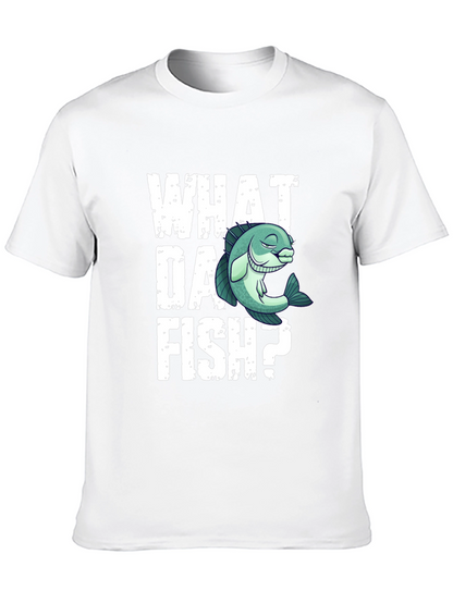 Camiseta Negra What Da Fish? Divertida