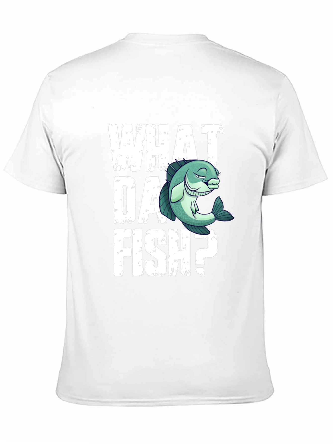 Camiseta Negra What Da Fish? Divertida