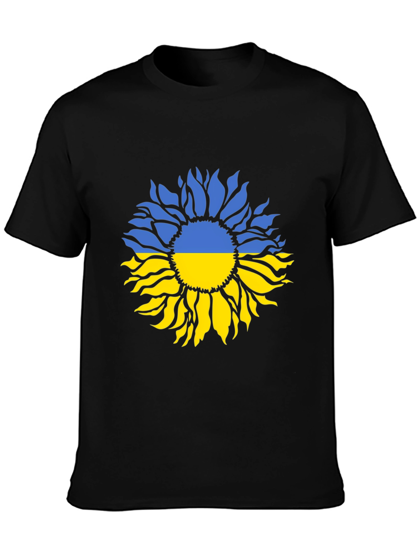 Camiseta Negra Girasol Ucraniano - Solidaridad y Estilo