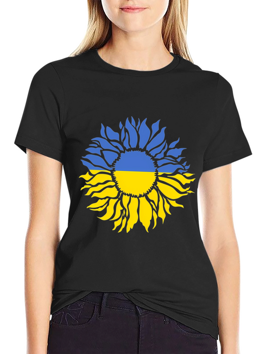Camiseta Negra Girasol Ucraniano - Solidaridad y Estilo