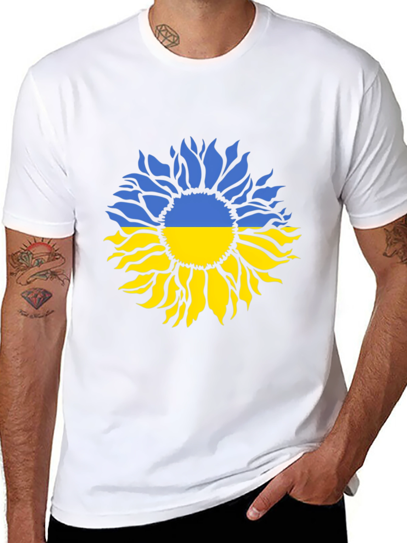 Camiseta Negra Girasol Ucraniano - Solidaridad y Estilo
