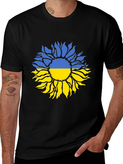 Camiseta Negra Girasol Ucraniano - Solidaridad y Estilo