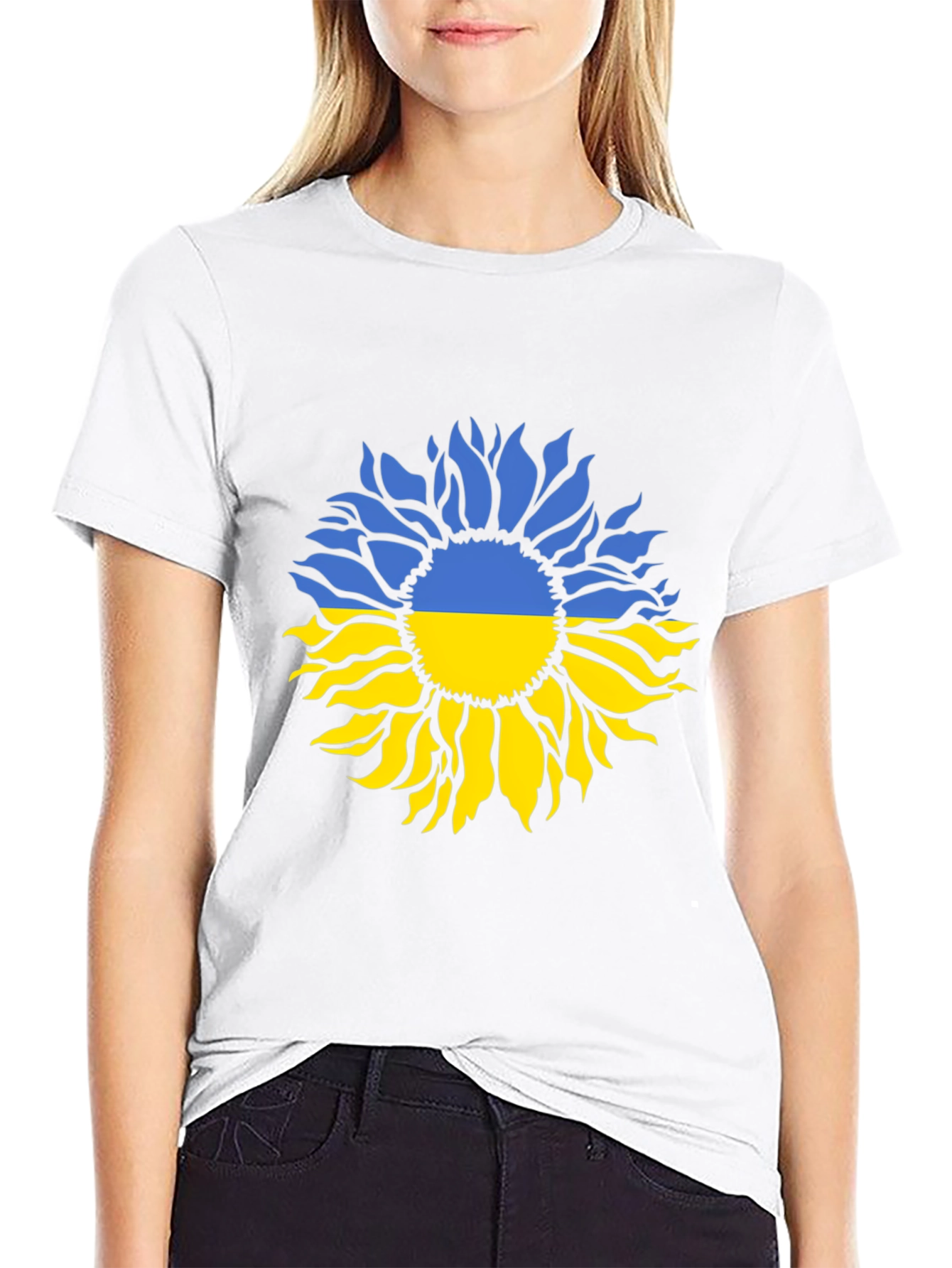 Camiseta Negra Girasol Ucraniano - Solidaridad y Estilo