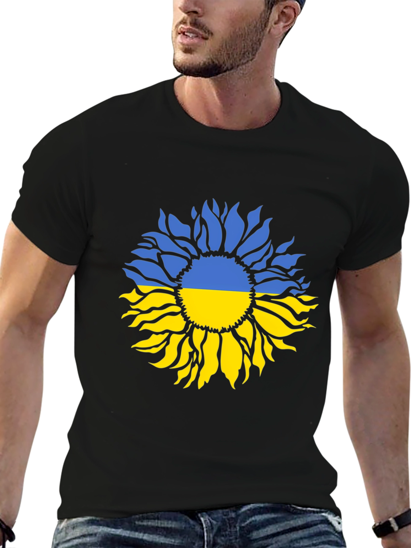 Camiseta Negra Girasol Ucraniano - Solidaridad y Estilo