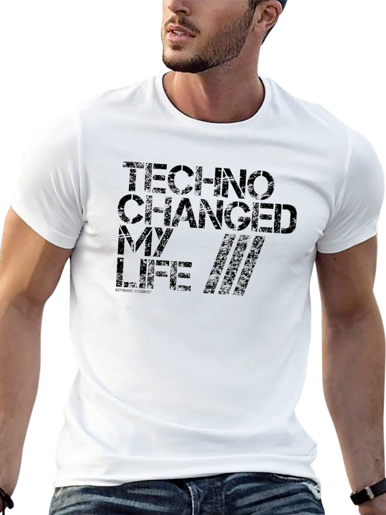 Camiseta Negra Techno Changed My Life