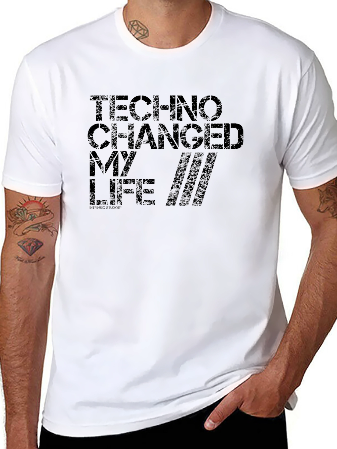 Camiseta Negra Techno Changed My Life