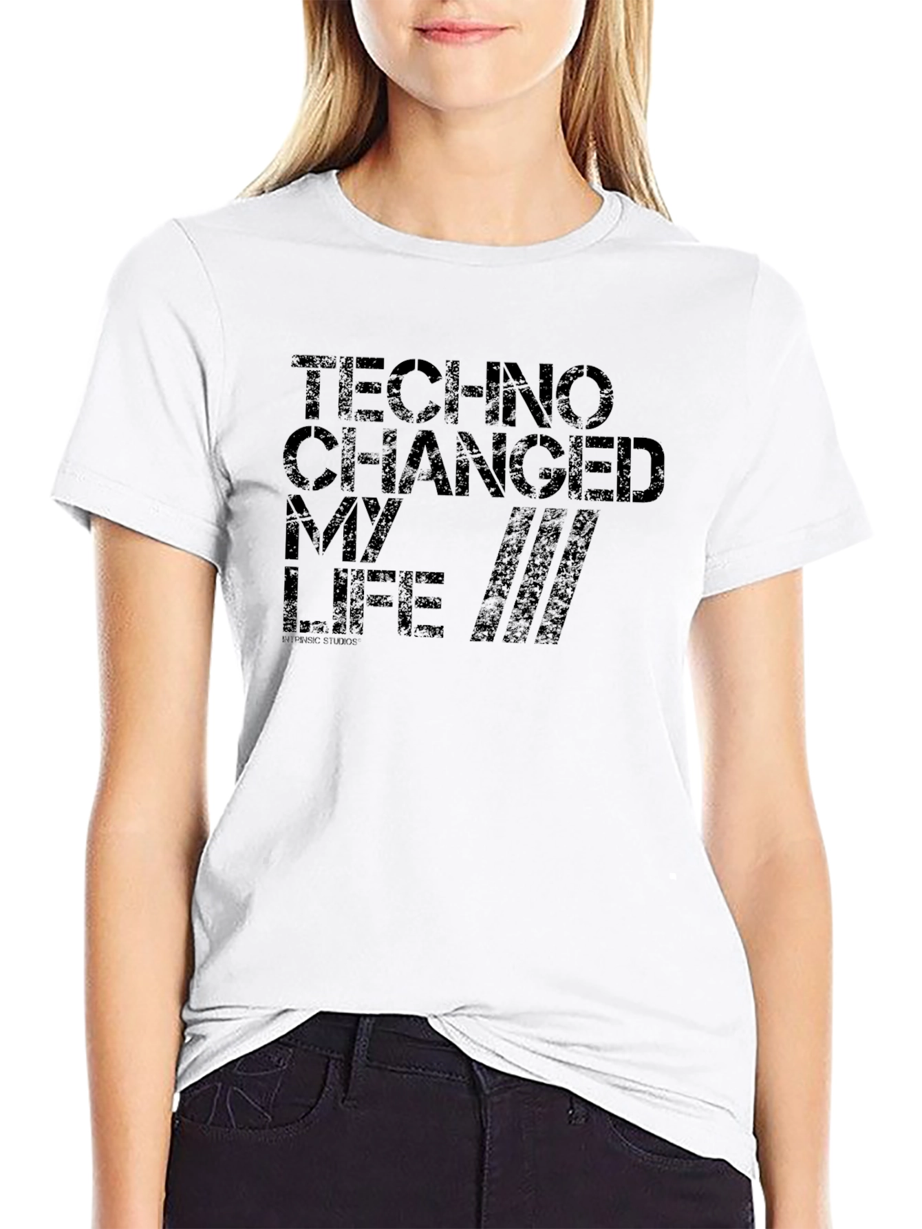 Camiseta Negra Techno Changed My Life