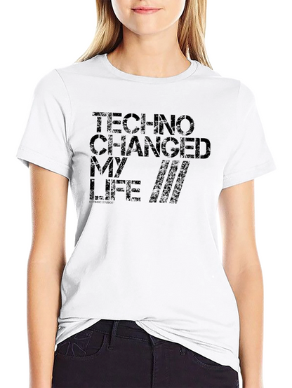 Camiseta Negra Techno Changed My Life