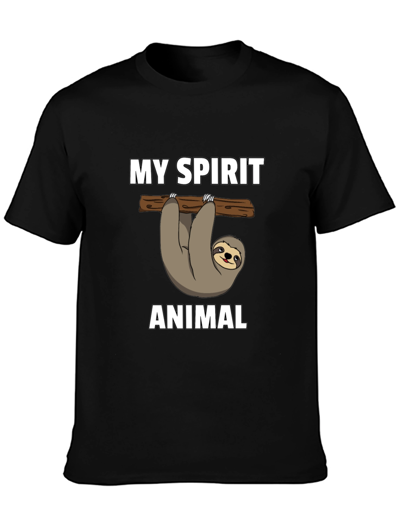 Camiseta Negra Mi Animal Espiritual Perezoso