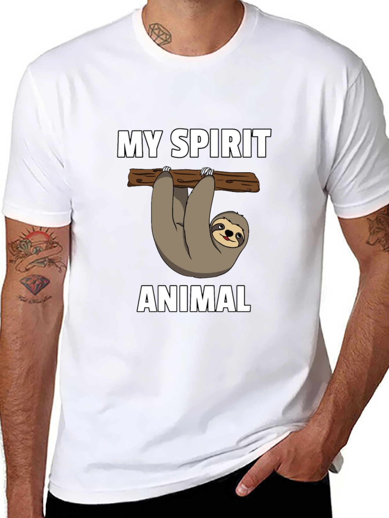 Camiseta Negra Mi Animal Espiritual Perezoso