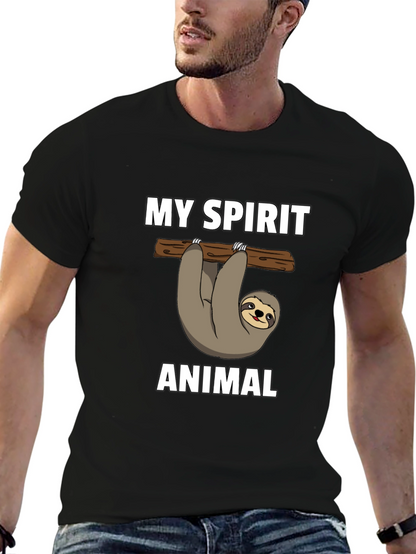 Camiseta Negra Mi Animal Espiritual Perezoso