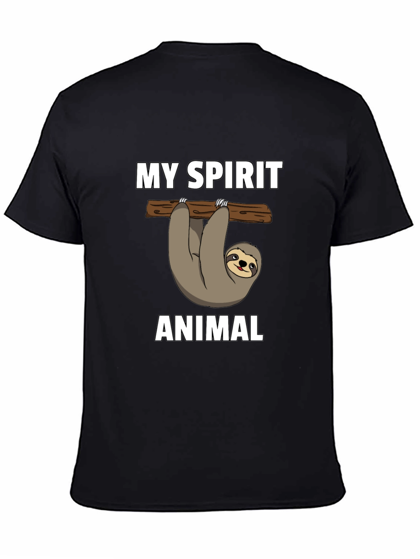 Camiseta Negra Mi Animal Espiritual Perezoso