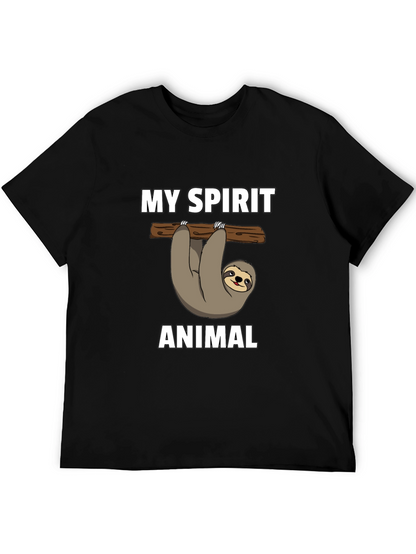Camiseta Negra Mi Animal Espiritual Perezoso