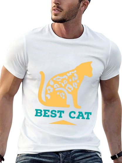 Camiseta Negra Best Cat Diseño Felino