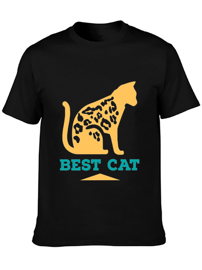 Camiseta Negra Best Cat Diseño Felino