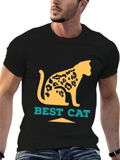 Camiseta Negra Best Cat Diseño Felino