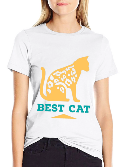 Camiseta Negra Best Cat Diseño Felino