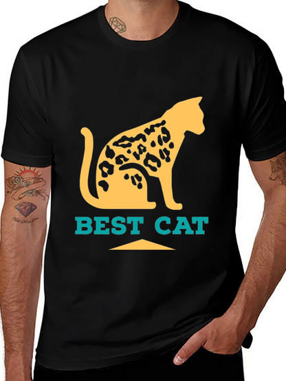 Camiseta Negra Best Cat Diseño Felino