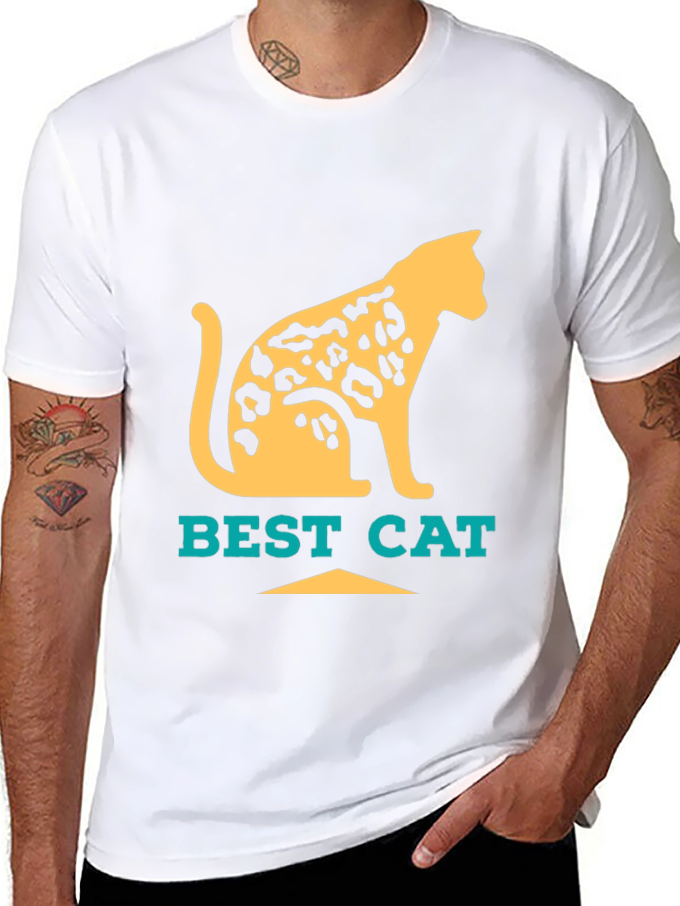 Camiseta Negra Best Cat Diseño Felino