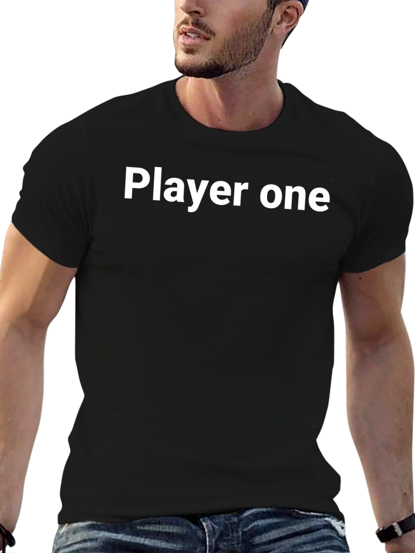 Camiseta Negra Player One Algodón Casual