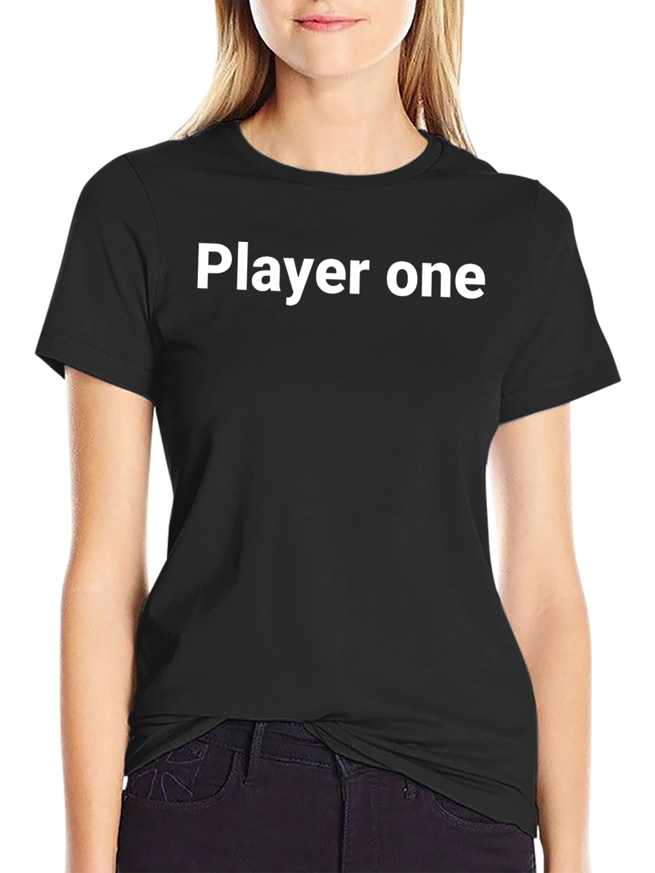 Camiseta Negra Player One Algodón Casual