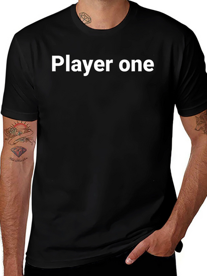 Camiseta Negra Player One Algodón Casual