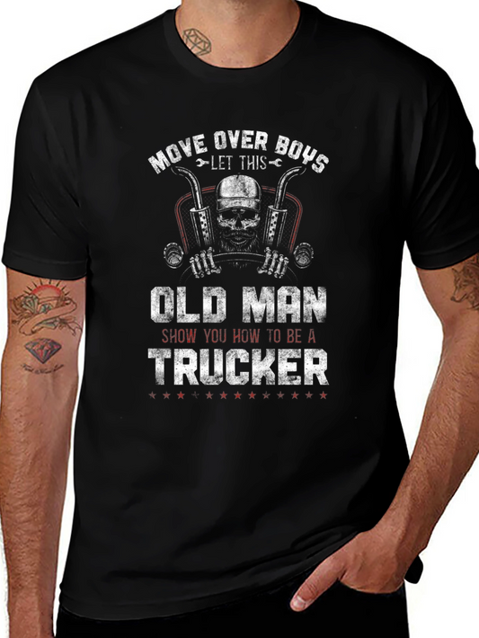 Camiseta Negra: Old Man Trucker