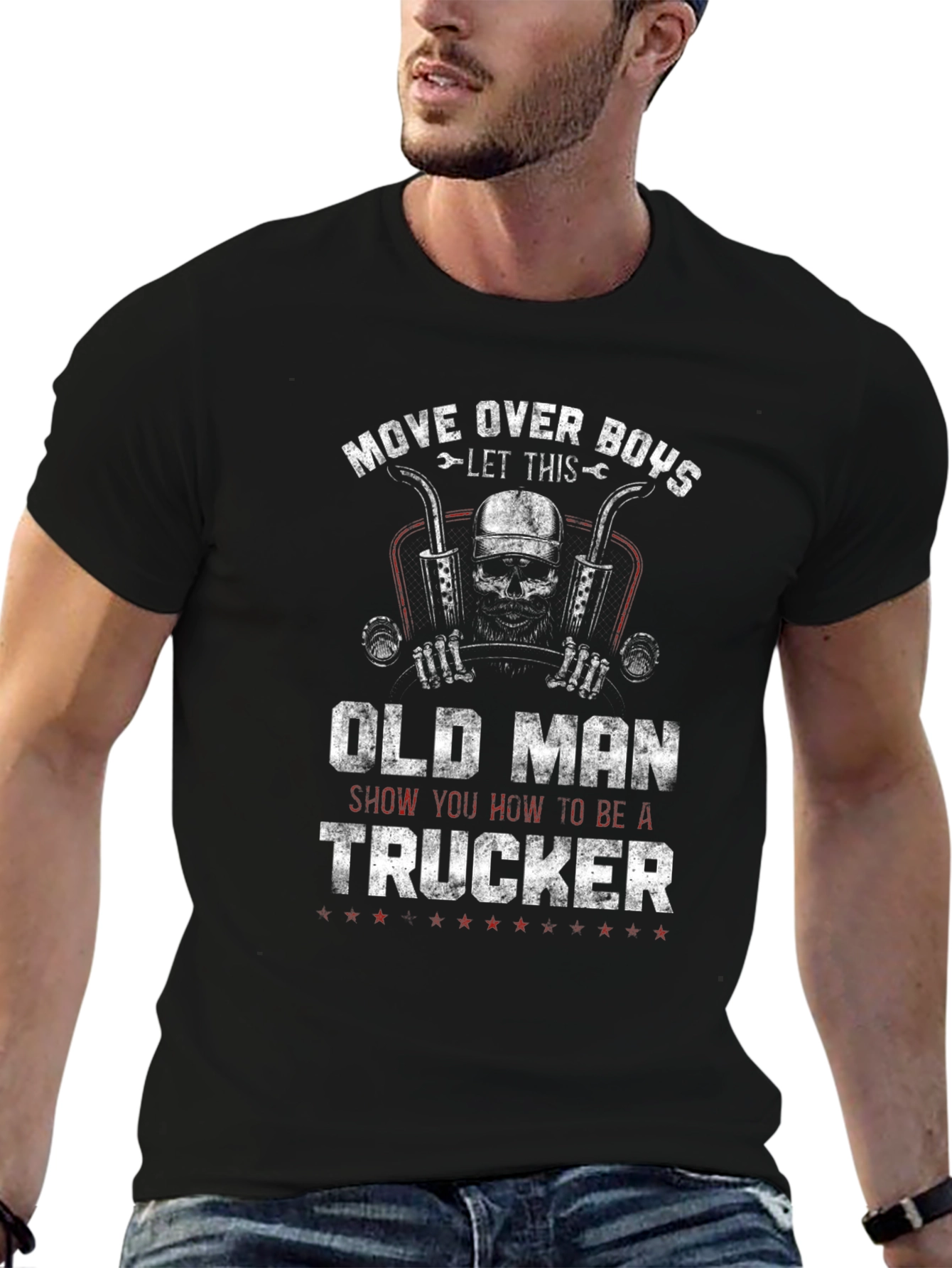 Camiseta Negra: Old Man Trucker