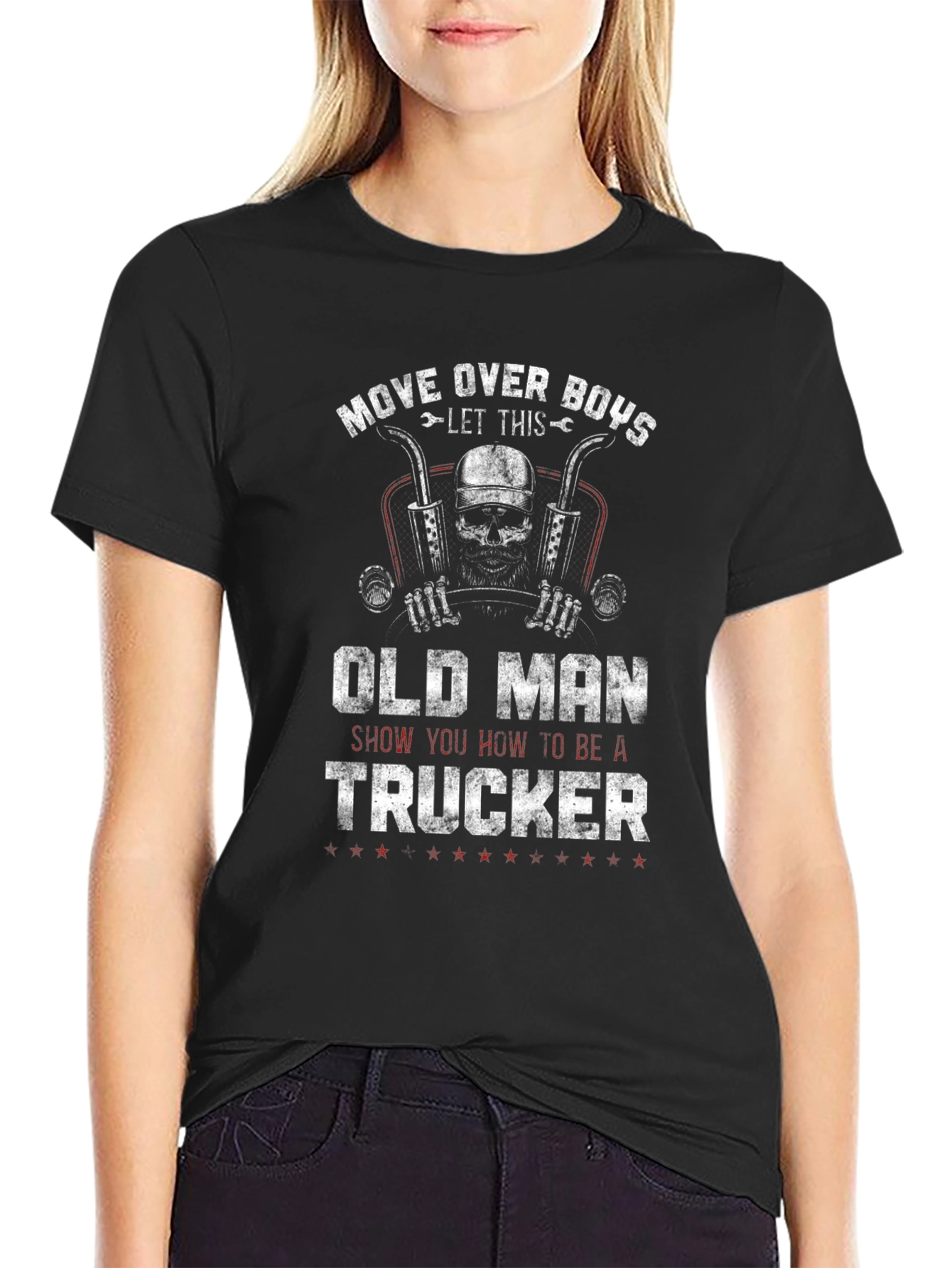 Camiseta Negra: Old Man Trucker